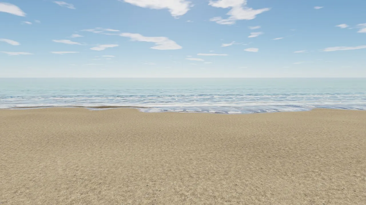 浜から見た遠浅の海