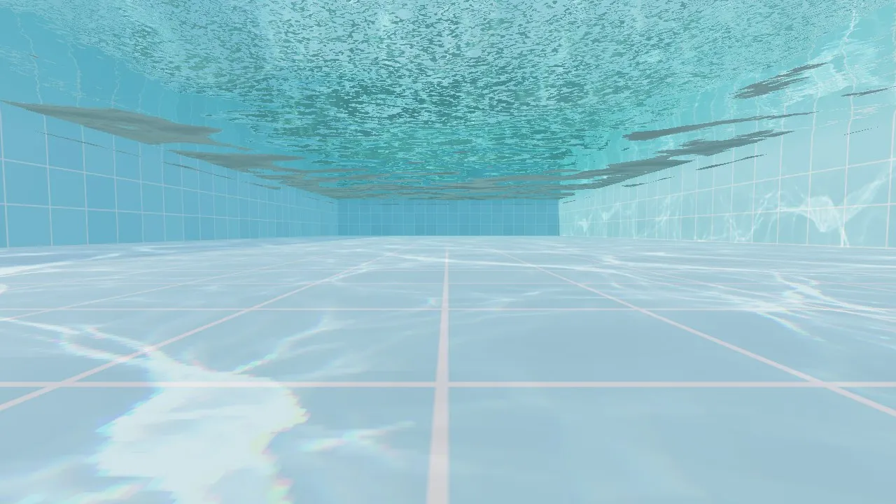 テラスのプールの水中